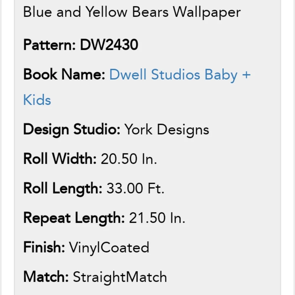 Dwell Studio x York Blue & Yellow Bears Sidewall Wallpaper
